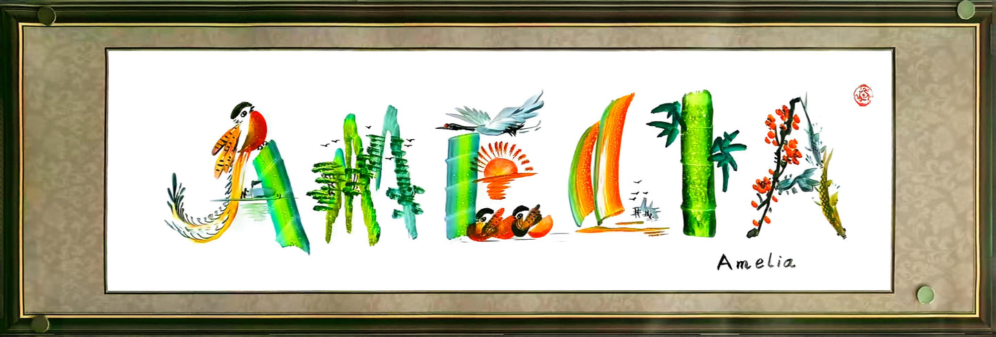 Custom Hand-Painted Name Artwork - English